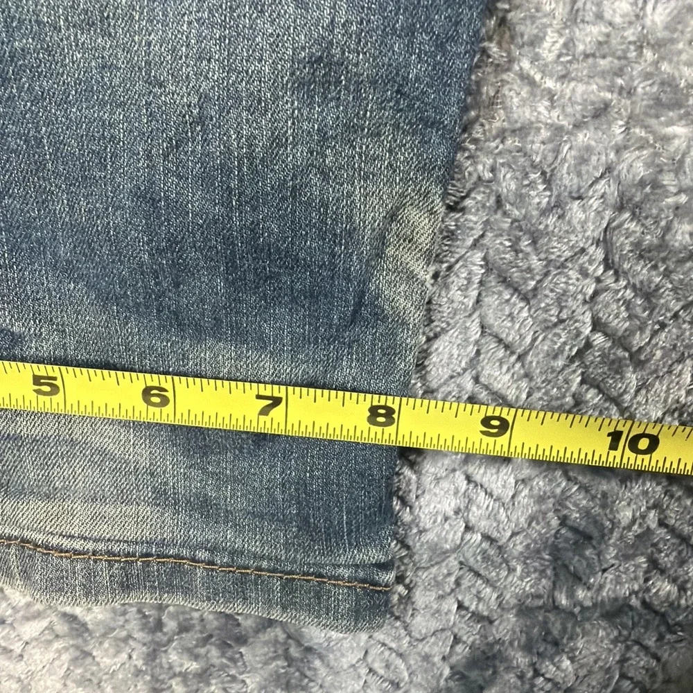 Levis 504 Jeans Adult 34x32 Blue Red Tab Denim Medium Wash Straight Distressed‎